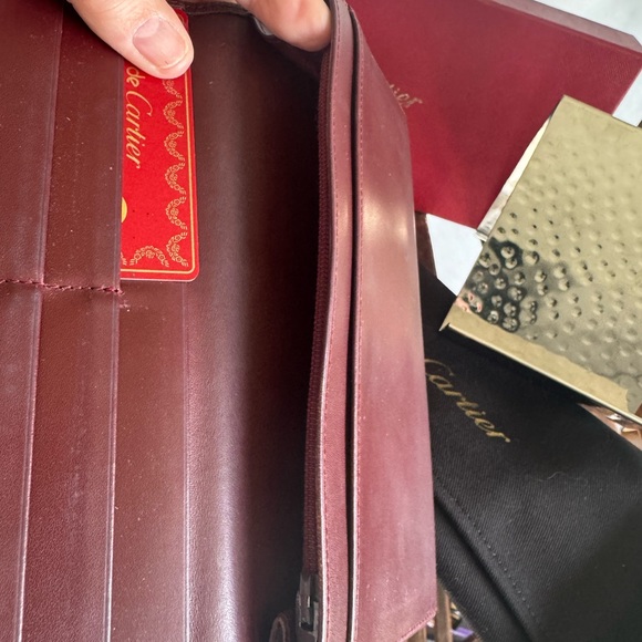 Cartier burgundy, leather wallet-unisex - Picture 3 of 4